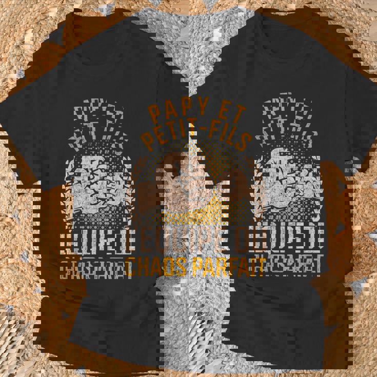 Papy Et Petite-Fils L'équipe Du Chaos Fête Des Grands-Pères T-Shirt Cadeaux pour les vieillards
