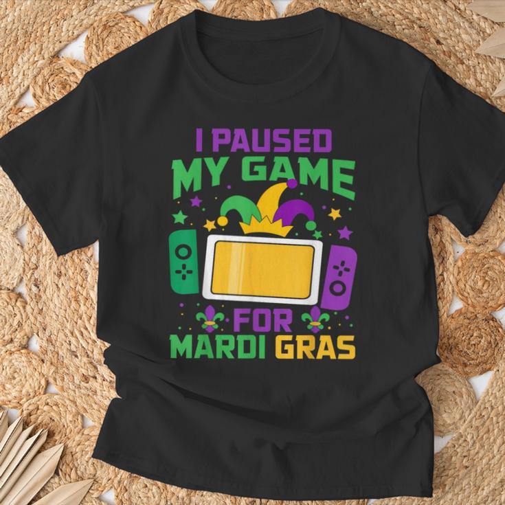 I Paused My Game For Mardi Gras Video Game Controller Boys T-Shirt Gifts for Old Men
