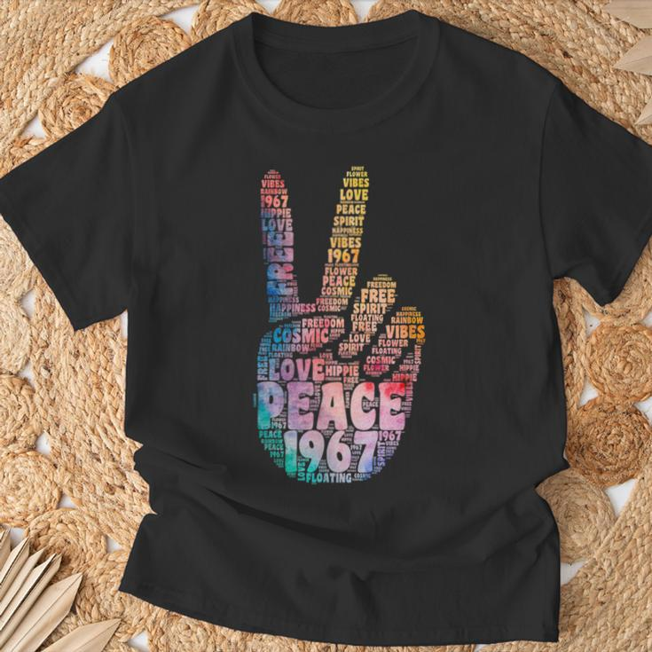 Peace Hand Sign Peace Sign Vintage Hippie T-Shirt Geschenke für alte Männer