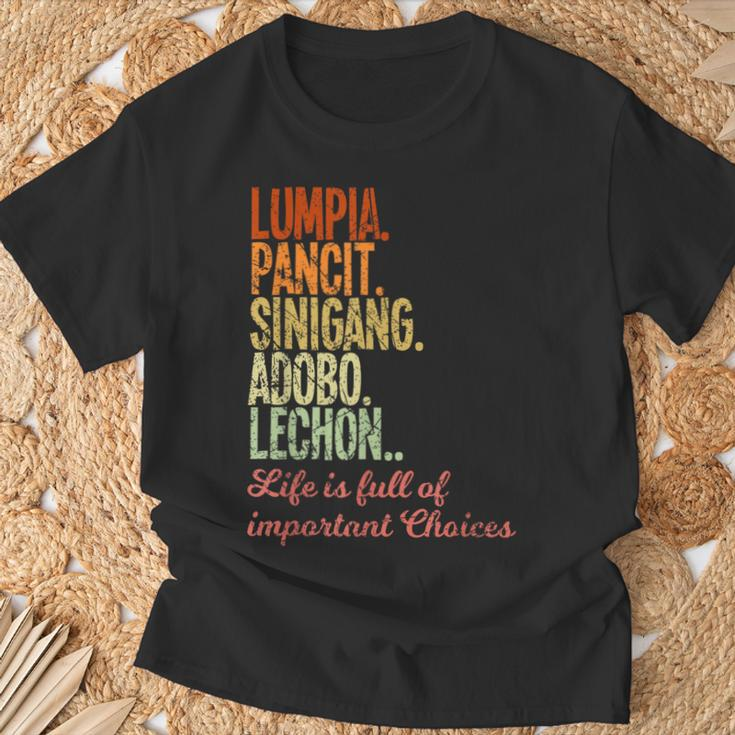 Philippines Filipino Lumpia Pancit Sinigang Adobo Lechon T-Shirt Gifts for Old Men
