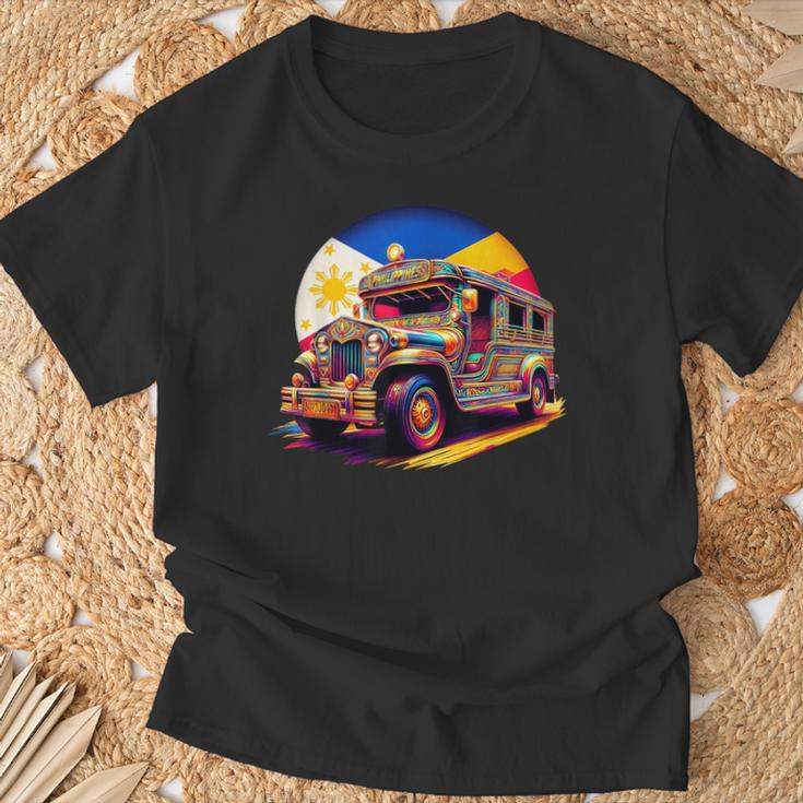 Philippines Flag Proud Filipino Souvenir Philippines Jeepney T-Shirt Gifts for Old Men