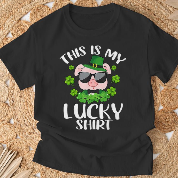 Pig Leprechaun Hat St Patrick's Day This Is My Lucky T-Shirt Gifts for Old Men
