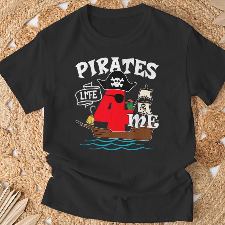 Pirates Life 4 Me 4Th Birthday Boy 4 Years Old Birthday Vibe T-Shirt Gifts for Old Men