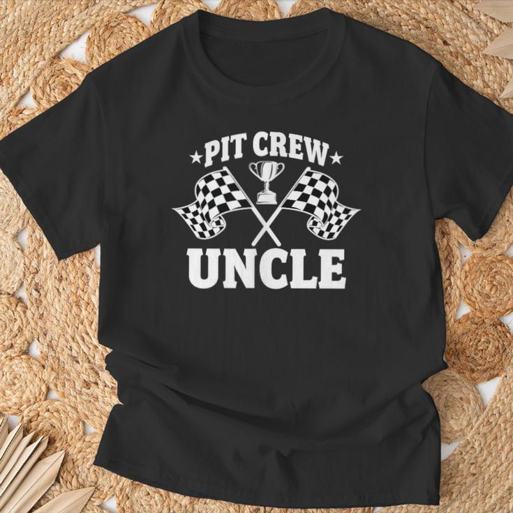 Pit Crew Uncle Race Car Birthday Party Racing Men T-Shirt Gifts for Old Men