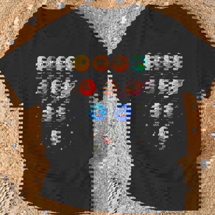 Planetas Del Sistema Solar Espacio Solar Divertido Profesor De Ciencias Para Niños Camiseta unisex Regalos para ancianos