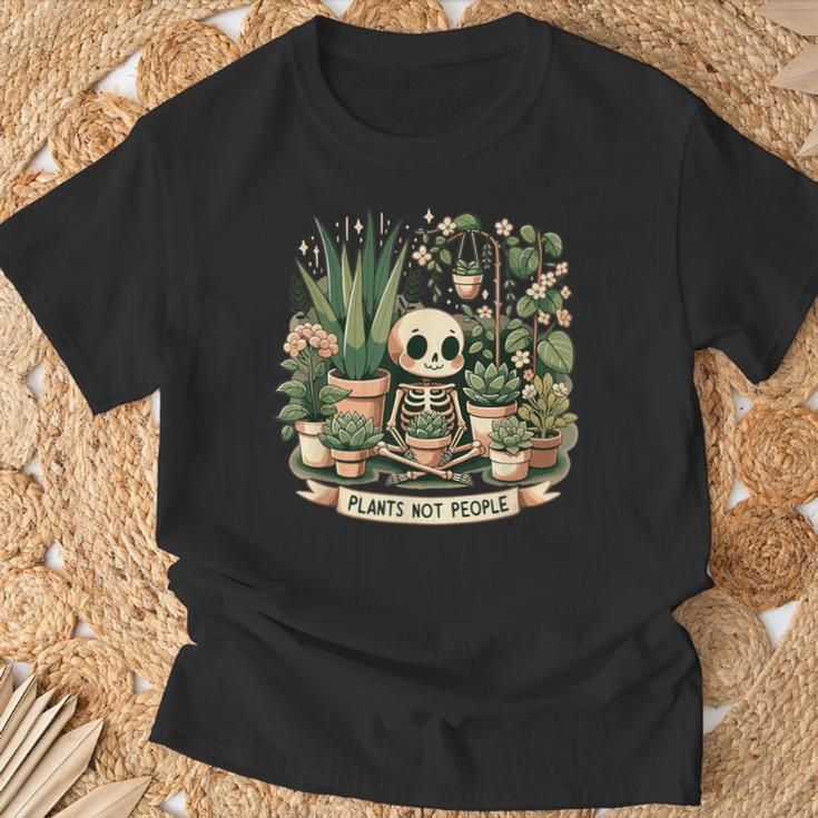Plant Lover Skeleton Plants Not People T-Shirt Gifts for Old Men