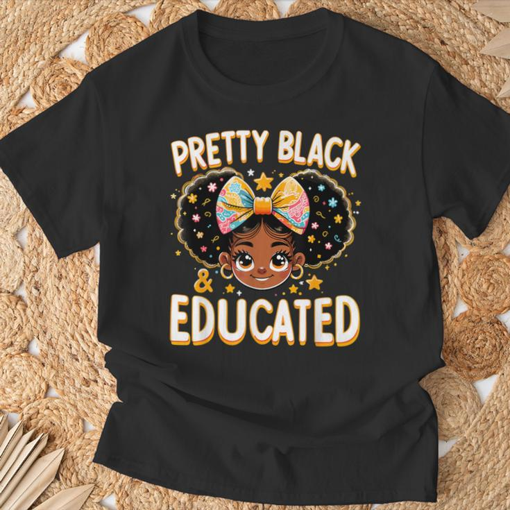 Pretty Black And Educated Black History Queen African T-Shirt Gifts for Old Men