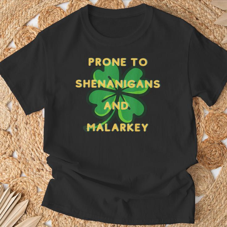 Prone To Shenanigan's Happy St Patrick's Day Fun Irish T-Shirt Gifts for Old Men