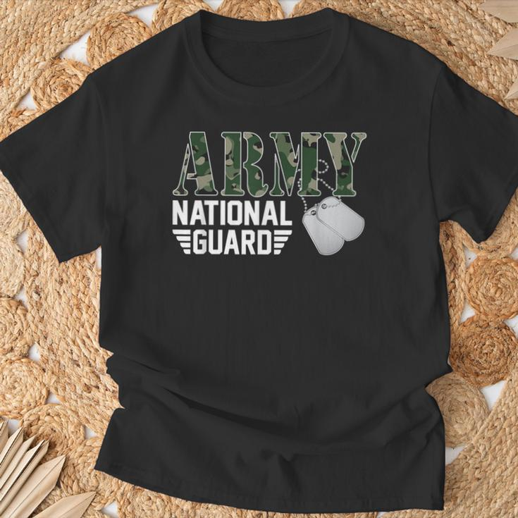 Proud Army National Guard Military Family Veteran Army T-Shirt Gifts for Old Men