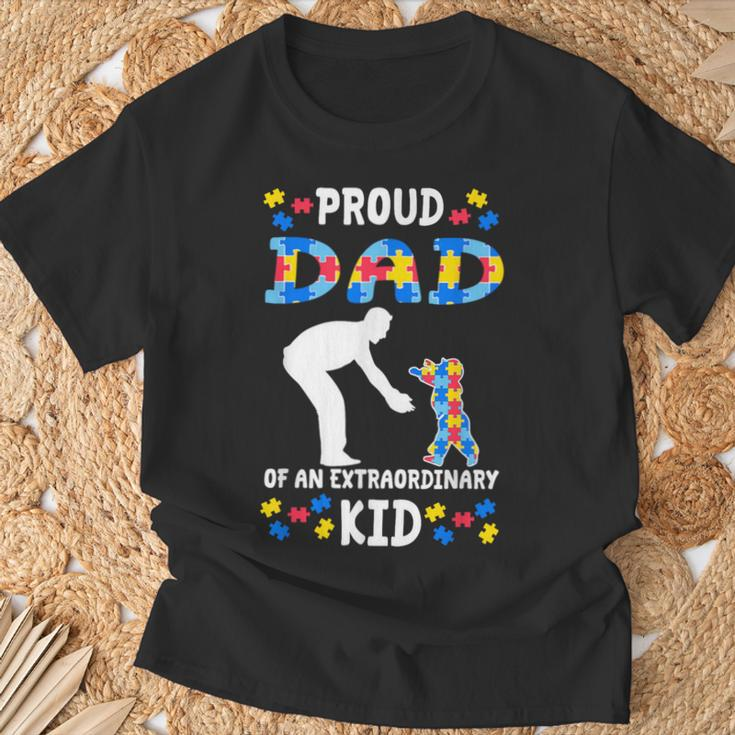 Proud Autism Dad Apparel Matching Autism Awareness Father T-Shirt Gifts for Old Men