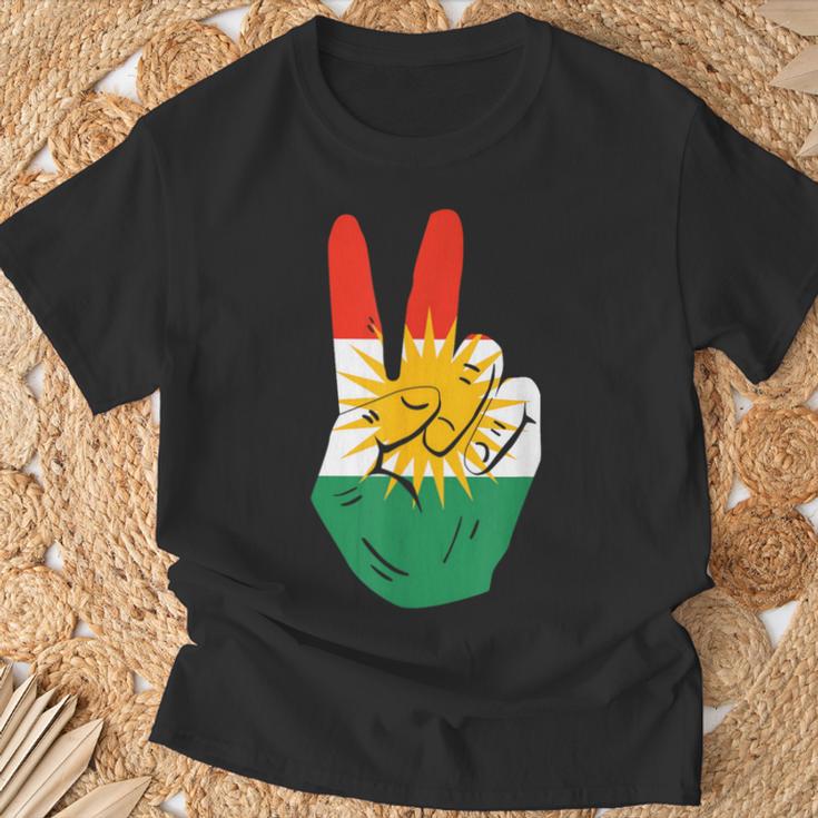 Proud Kurds Kurdistan Kurdische Flagge Peace T-Shirt Geschenke für alte Männer