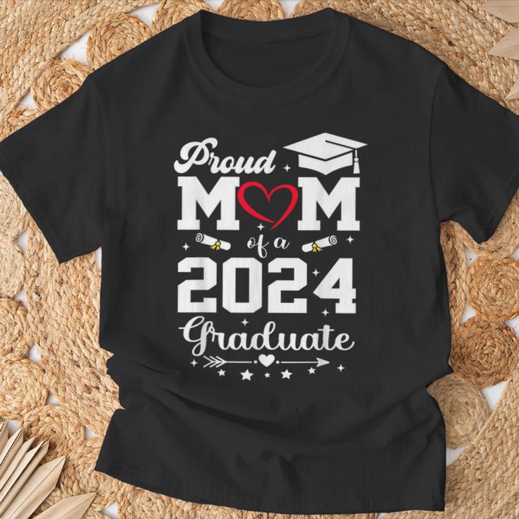 Proud Mom Of A Class Of 2024 Graduate Senior Mom 2024 T-Shirt | Mazezy