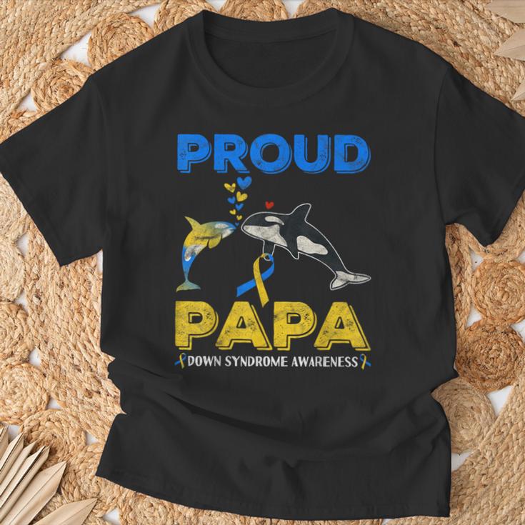 Proud Papa Welttag Zur Aufklärung Über Das Down-Syndrom Niedlicher Orca T21 T-Shirt Geschenke für alte Männer