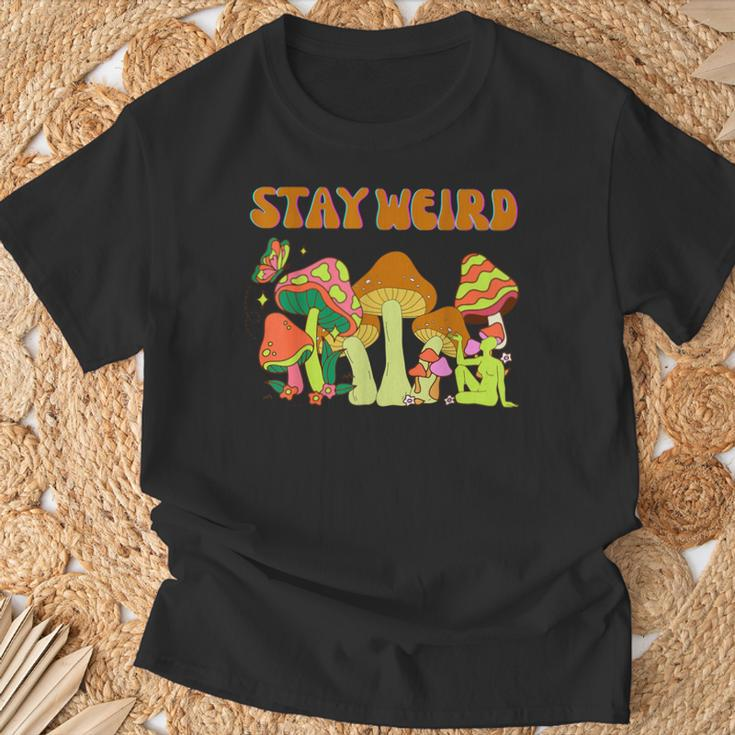 Psychedelic Magic Mushrooms Retro Vintage Stay Weird T-Shirt Gifts for Old Men