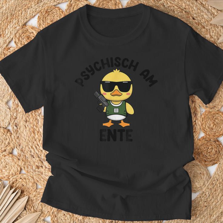 Psychisch Am Ente Gray T-Shirt Geschenke für alte Männer