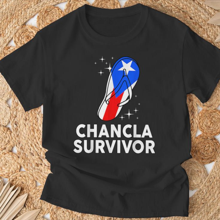 Puerto Rico Hispanic Heritage Month Chancla Survivor Rican T-Shirt Gifts for Old Men