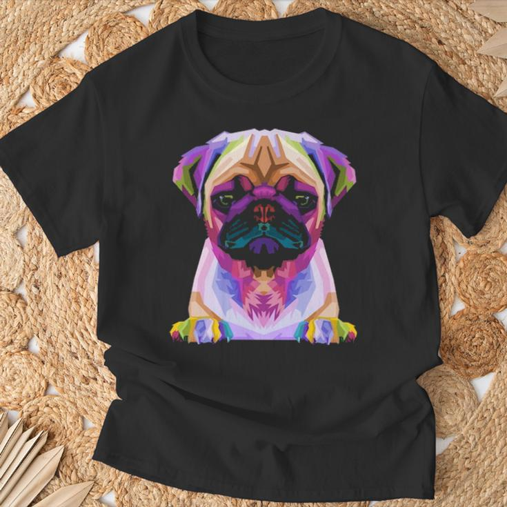 Pug Pop Art Colorful Portrait Carlino For Dog Lovers T-Shirt Gifts for Old Men