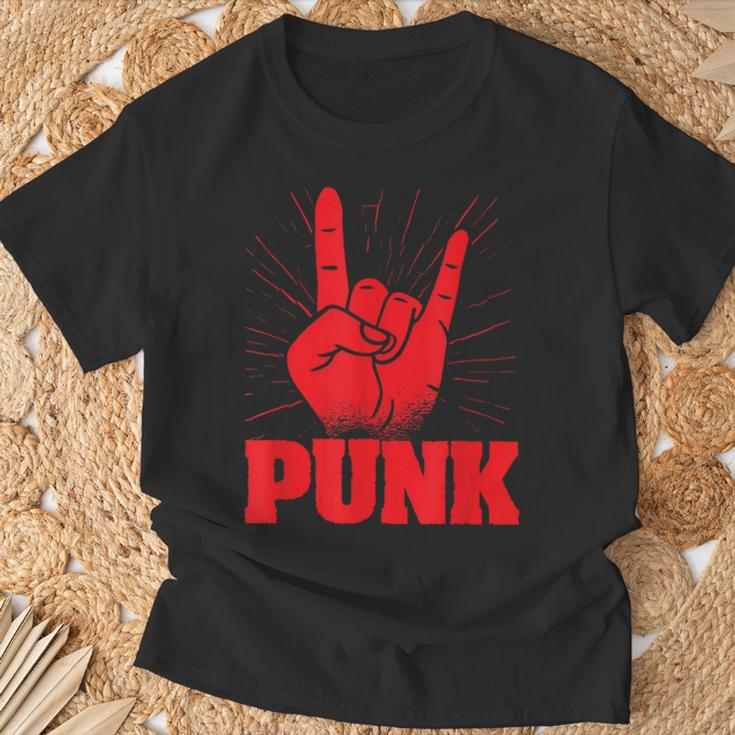 Punk Mohawk Punk Rocker Punker Black T-Shirt Geschenke für alte Männer