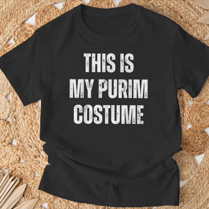 This Is My Purim Costume Distressed White Text T-Shirt Gifts for Old Men