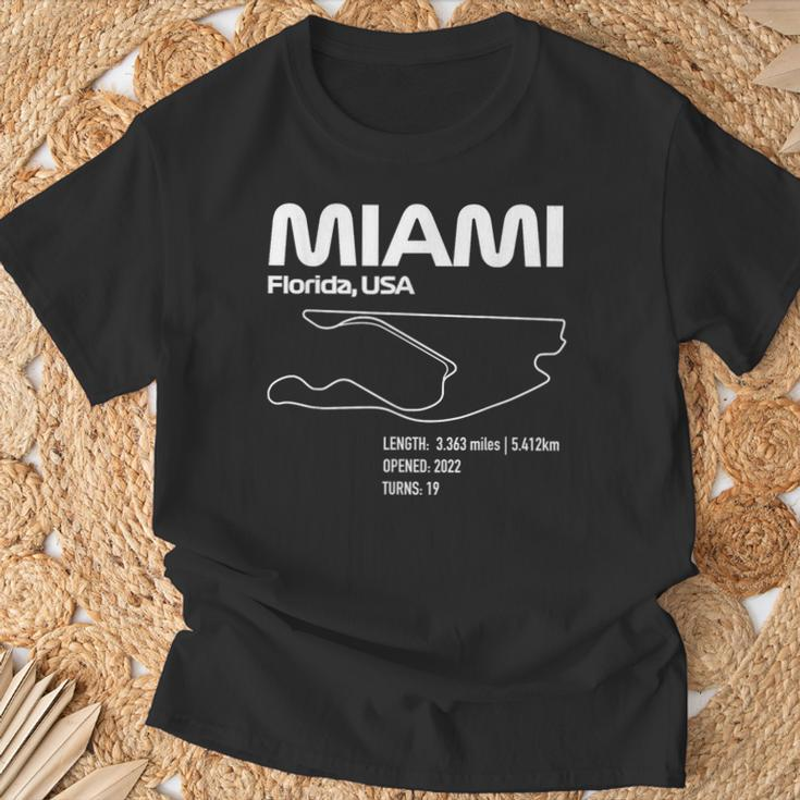 Race Track In Miami Formula Racing Circuits Sport T-Shirt Gifts for Old Men