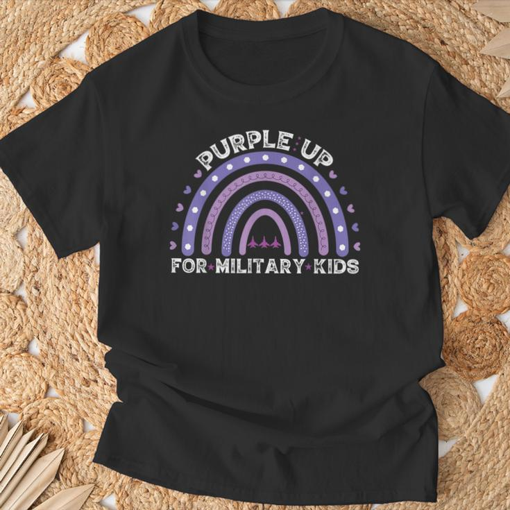 Rainbow Purple Up Military Child Awareness T-Shirt Gifts for Old Men