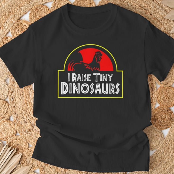 I Raise Tiny Dinosaurs Backyard Chicken Farmer Joke T-Shirt Gifts for Old Men