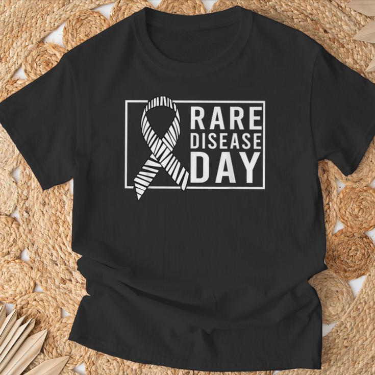 Rare Disease Day Rare Disease Awareness 2024 Zebra Ribbon T-Shirt Gifts for Old Men