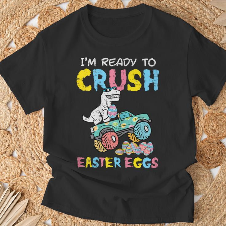 Ready To Crush Easter Eggs Dino Monster Truck Toddler Boys T-Shirt Gifts for Old Men