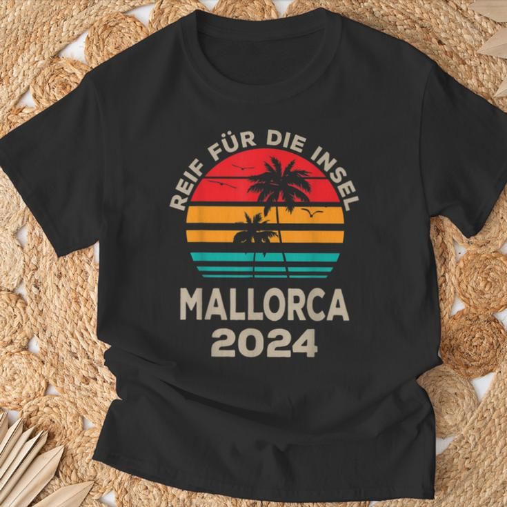 Reif Für Der Island Mallorca 2024 Palm Trees Sunset Outfit T-Shirt Geschenke für alte Männer
