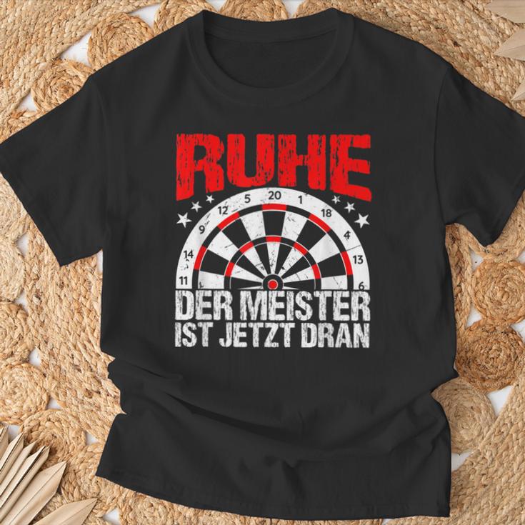 Rest Der Meister Ist Jetzt Dran Dart Spieler Schwarzes T-Shirt Geschenke für alte Männer