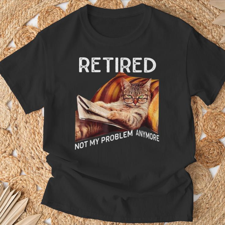 Retirement 2024 Retired 2024 Not My Problem Anymore Cute Cat T-Shirt Gifts for Old Men