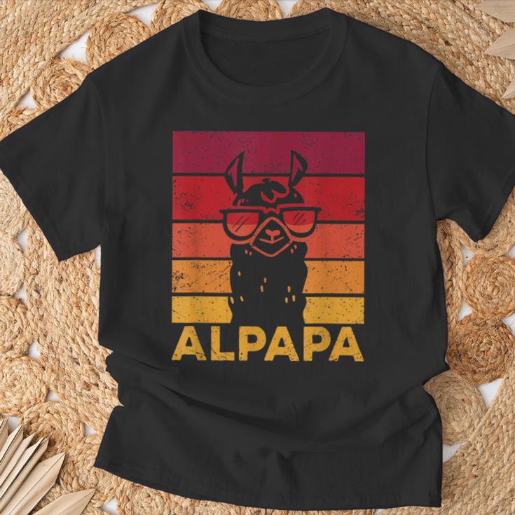 Retro Alpapaatertag Bester Papa Alpaka T-Shirt Geschenke für alte Männer