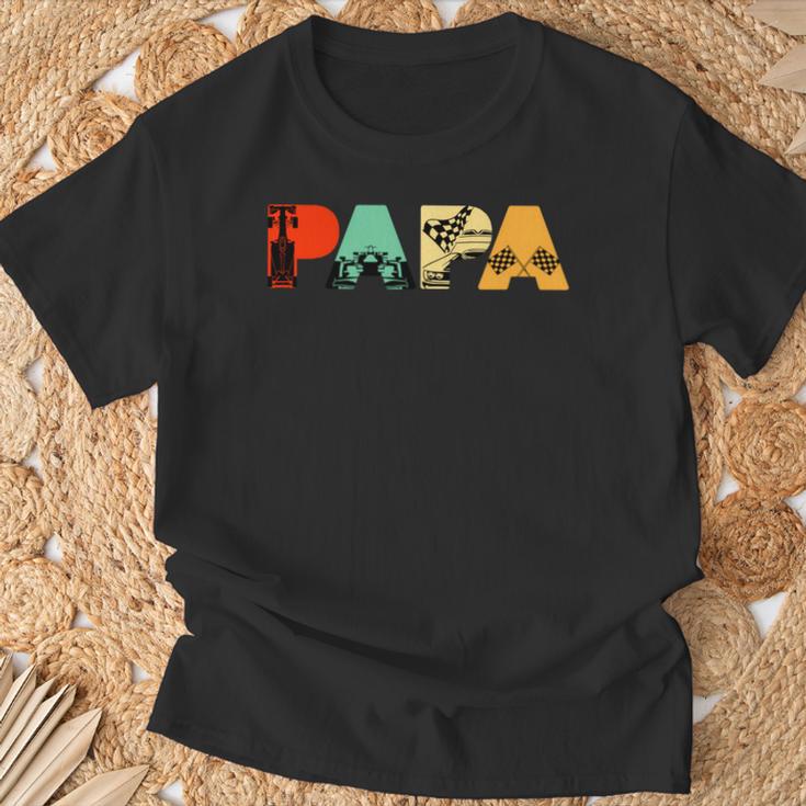 Retro Auto Racer Papa Lustigeintage Papa Auto Racer T-Shirt Geschenke für alte Männer