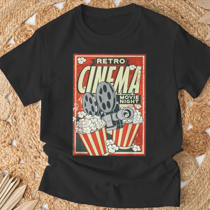 Retro Cinema Poster Popcorn Camera Film T-Shirt Geschenke für alte Männer