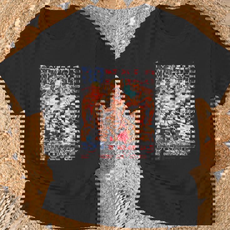 Retro Donald Pump Gym Collage Foto Meme Divertido Trump Camiseta unisex Regalos para ancianos