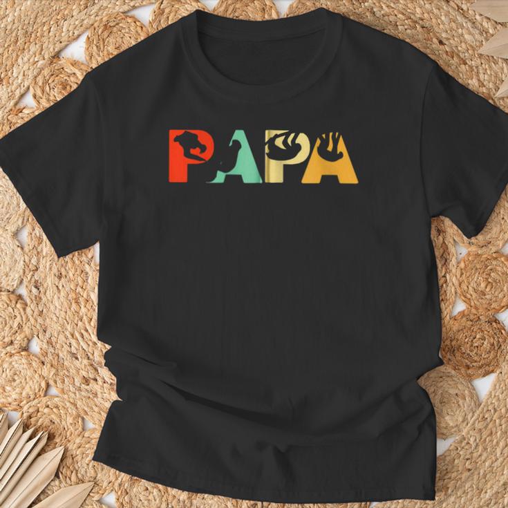 Retro Faultier Papa Lustiger Papa Faultieratertag Kapuzenjacke T-Shirt Geschenke für alte Männer