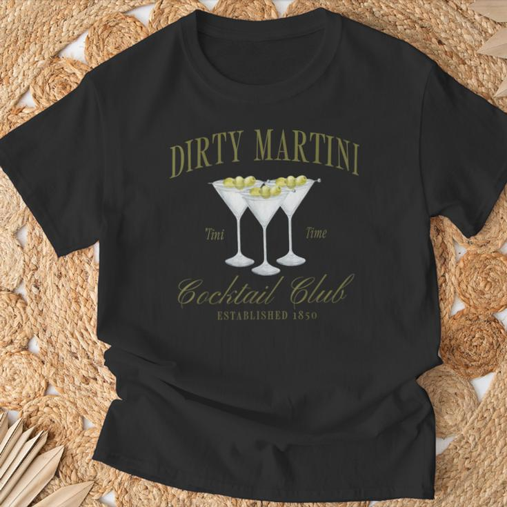 Retro Dirty Martini Cocktail And Social Club Drinking T-Shirt Gifts for Old Men