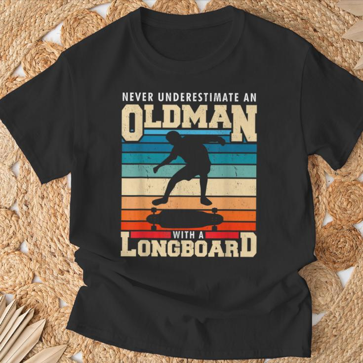 Retro Longboarder Longboard T-Shirt Geschenke für alte Männer