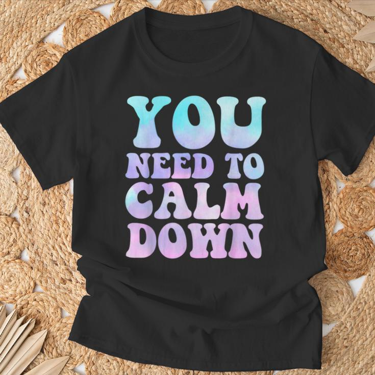 Retro Quote You Need To Calm Down Cool T-Shirt Gifts for Old Men