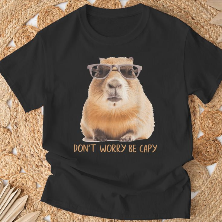 Retro Rodent Capybara Dont Worry Be Capy T-Shirt Gifts for Old Men