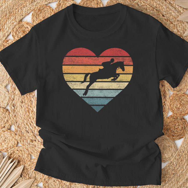 Retro Sunset Horse Lover Rider Equestrian Horseman T-Shirt Gifts for Old Men