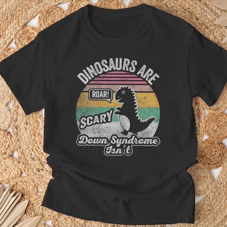 Retro Vintage Dinosaurs Are Scary Down Syndrome Isn't T-Shirt Gifts for Old Men