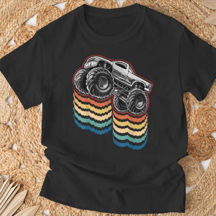 Retro Vintage Monster Truck Retro Silhouette For Boys T-Shirt Geschenke für alte Männer