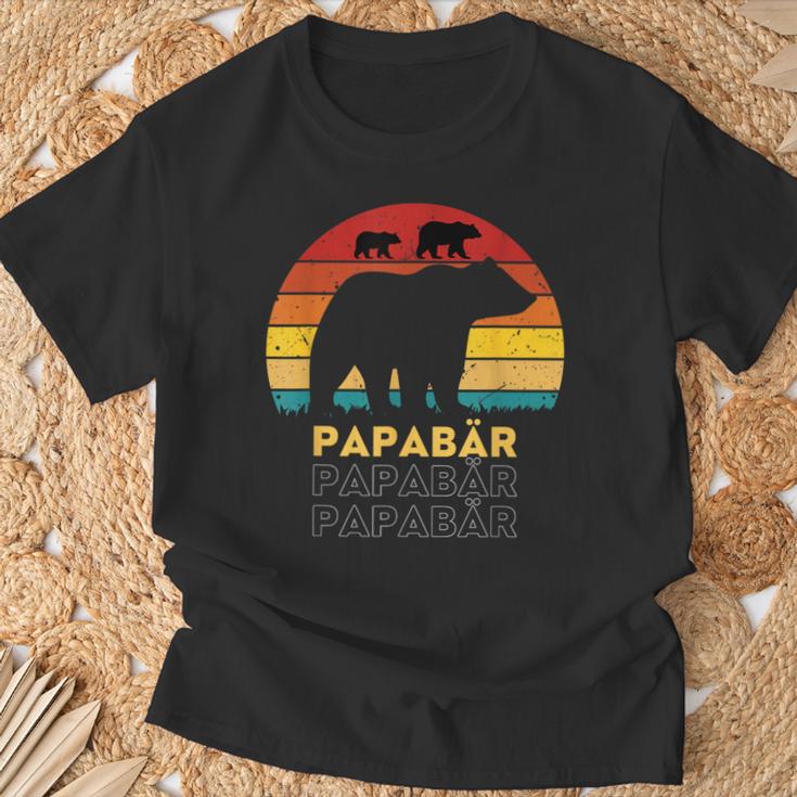 Retroater Baby Sohn Tochter Kinder Bär Papaatertag T-Shirt Geschenke für alte Männer