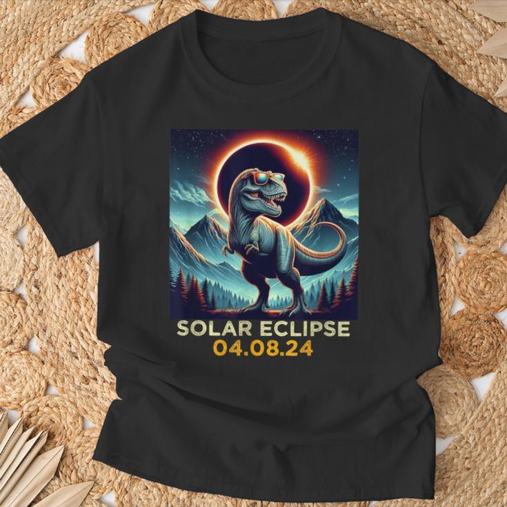 Retrot Rex Dinosaur Eclipse Solar April 8Th 2024 Astronomy T-Shirt Gifts for Old Men
