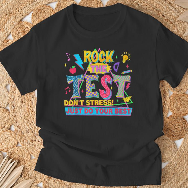 Rock The Test Don't Stress Just Do Your Best Test Day T-Shirt Gifts for Old Men