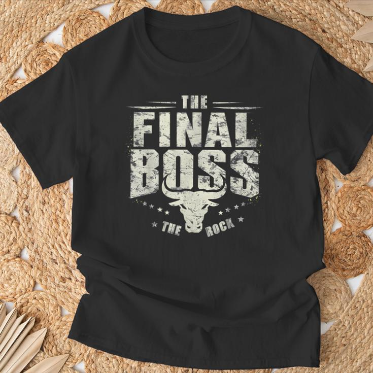 Rock Vintage Music Boss Final White Fun Music Lover T-Shirt Gifts for Old Men