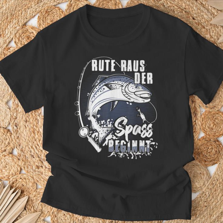 Rute Raus Der Spass Begins Fishing Rod Friends S T-Shirt Geschenke für alte Männer