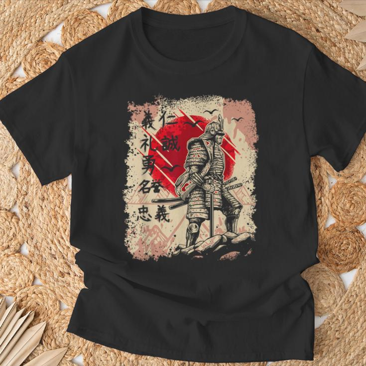 Samurai Japanese Warrior Bushido Code Swordsman Vintage T-Shirt Gifts for Old Men