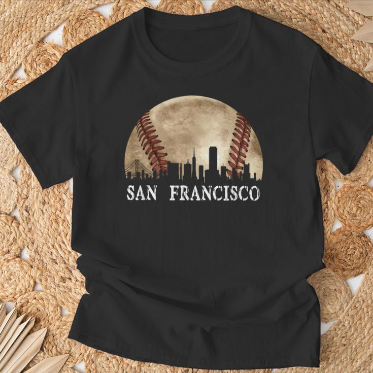San Francisco Skyline City Vintage Baseball Lover T-Shirt Gifts for Old Men